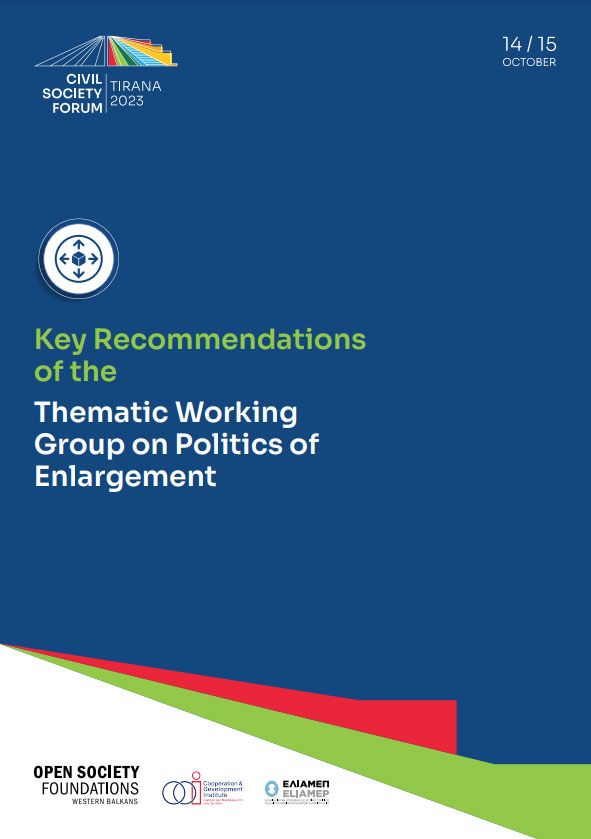 Key Recommendations of the Thematic Working Group on Politics of Enlargement